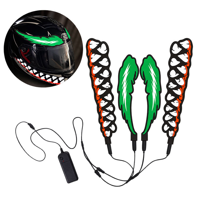 KTVMOTO Motorcycle Helmet Light Kit with Wings & Teeth-D25