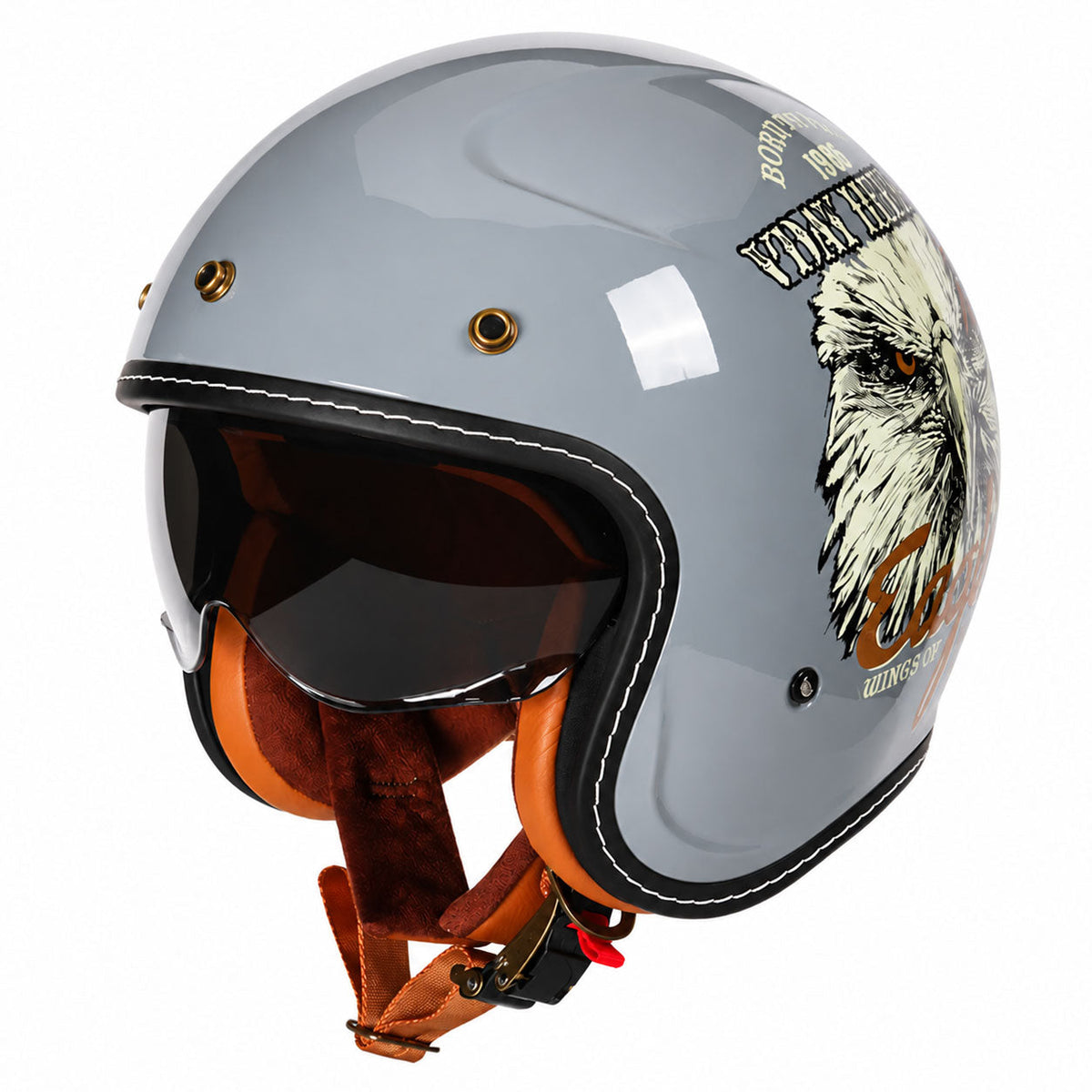Retro-style graffiti cruiser motorcycle helmet-I303