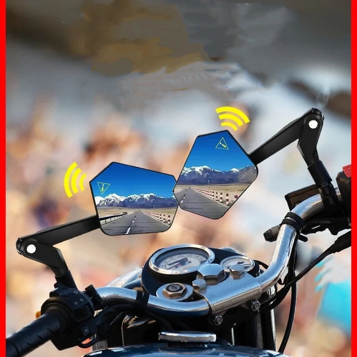 Motorcycle aluminum alloy folding reflective blind spot radar monitoring warning rearview mirror-L7