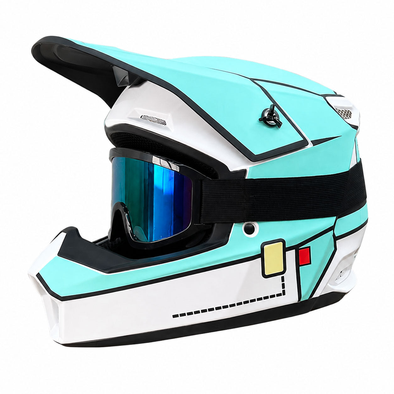 Off-road motorcycle helmet with detachable goggles-I170