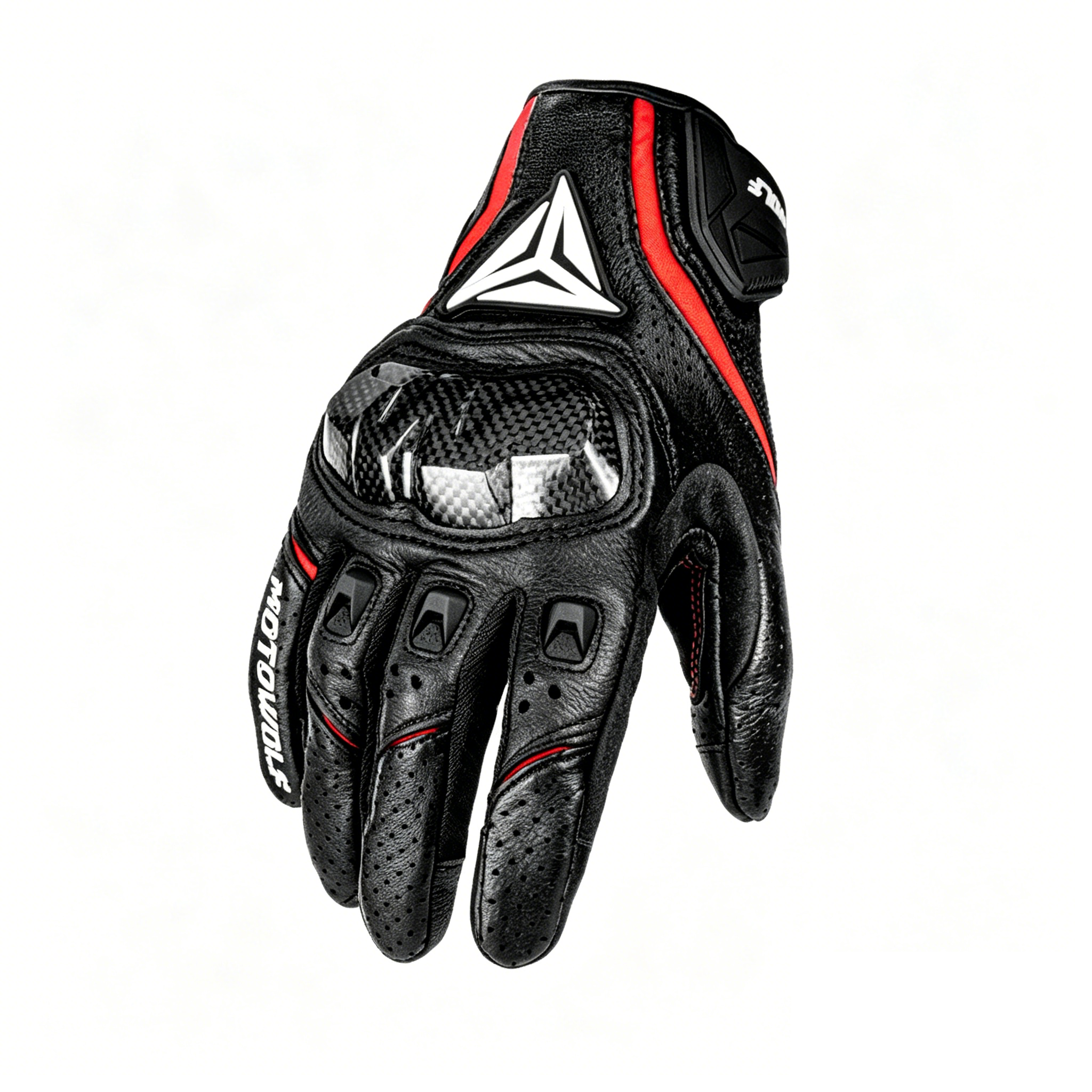 Breathable leather gloves with carbon fiber protective layer-G67