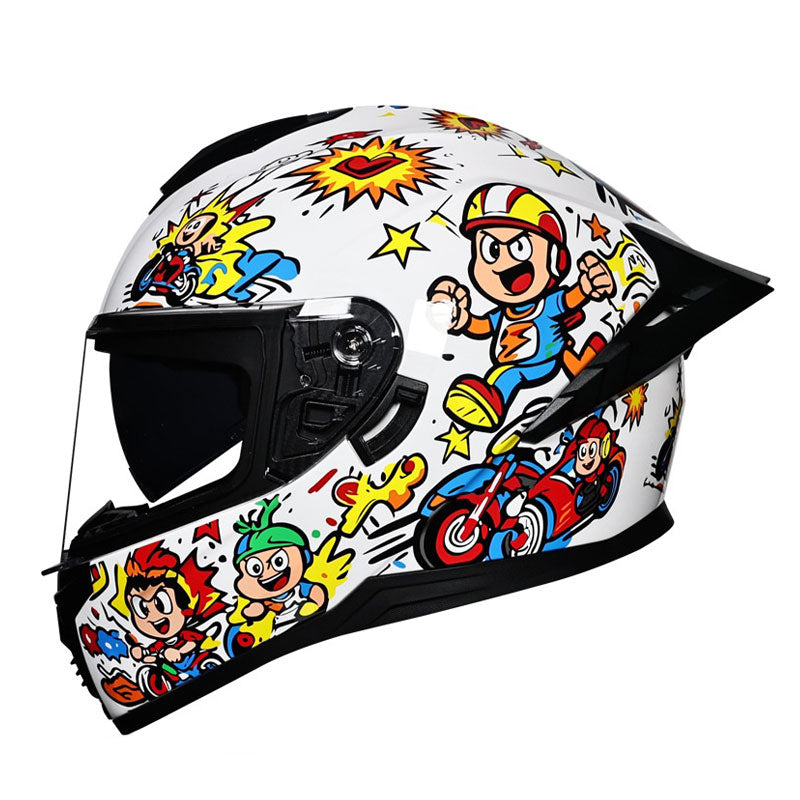 Dual-Visor Full-Face Motorcycle Commuter Helmet-I196