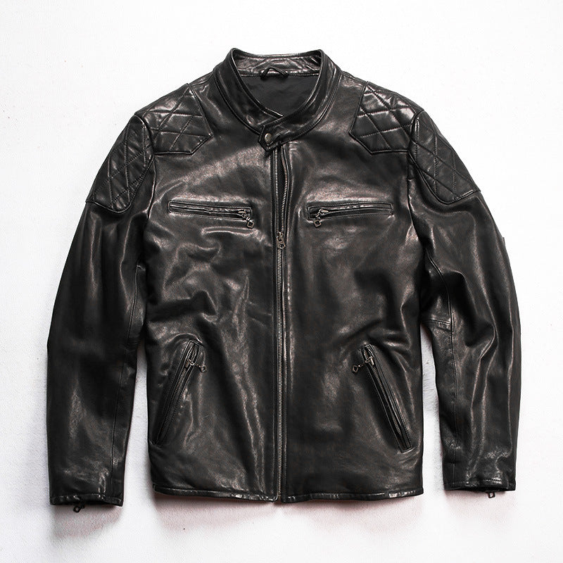 Beckham same leather jacket-A08