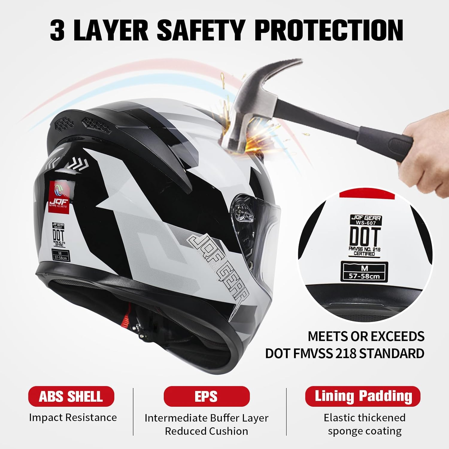 Full-face motorcycle helmet with ventilation holes WS-607