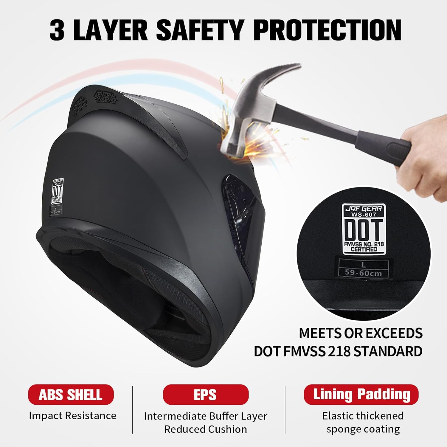 Full-face motorcycle helmet with ventilation holes WS-607