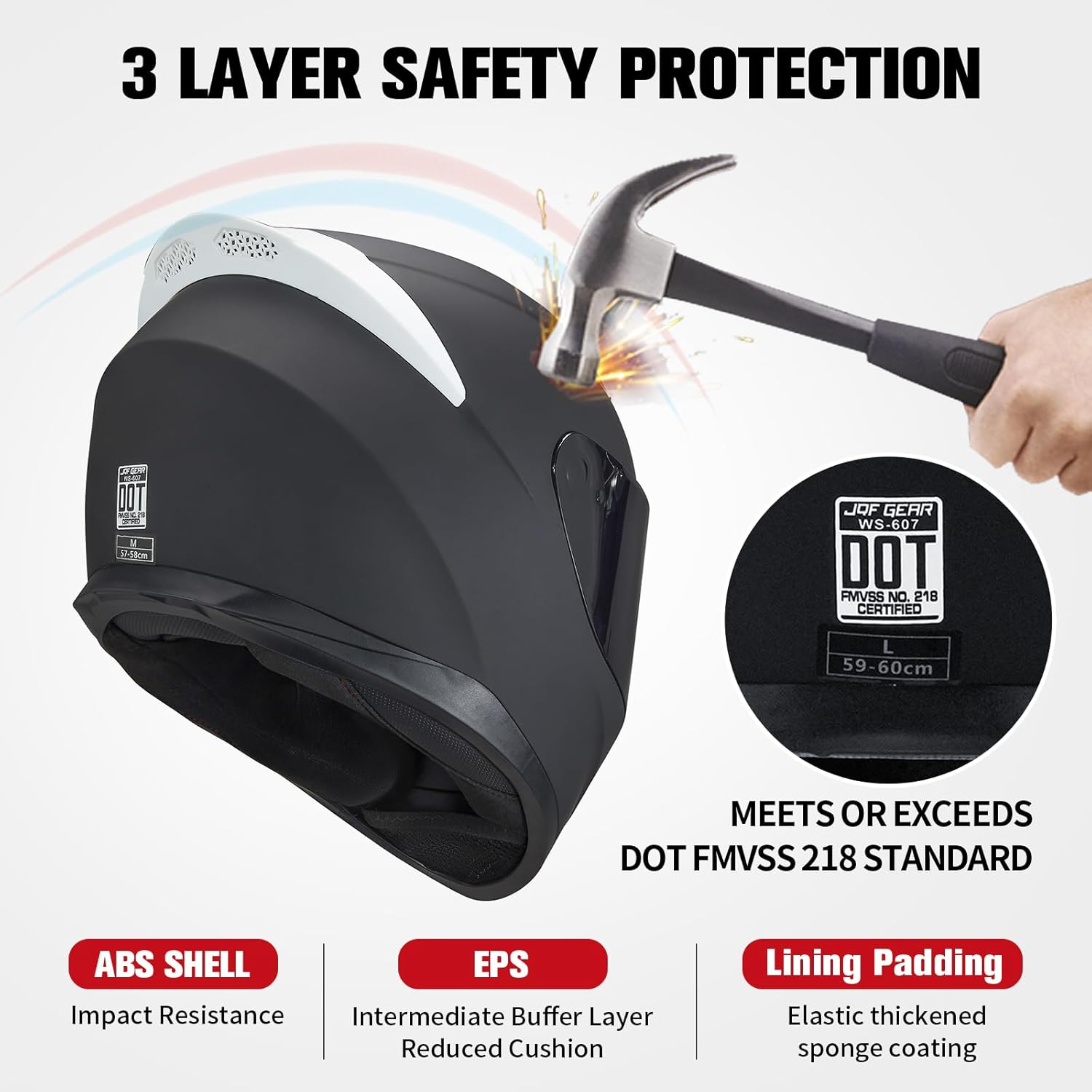 Full-face motorcycle helmet with ventilation holes WS-607