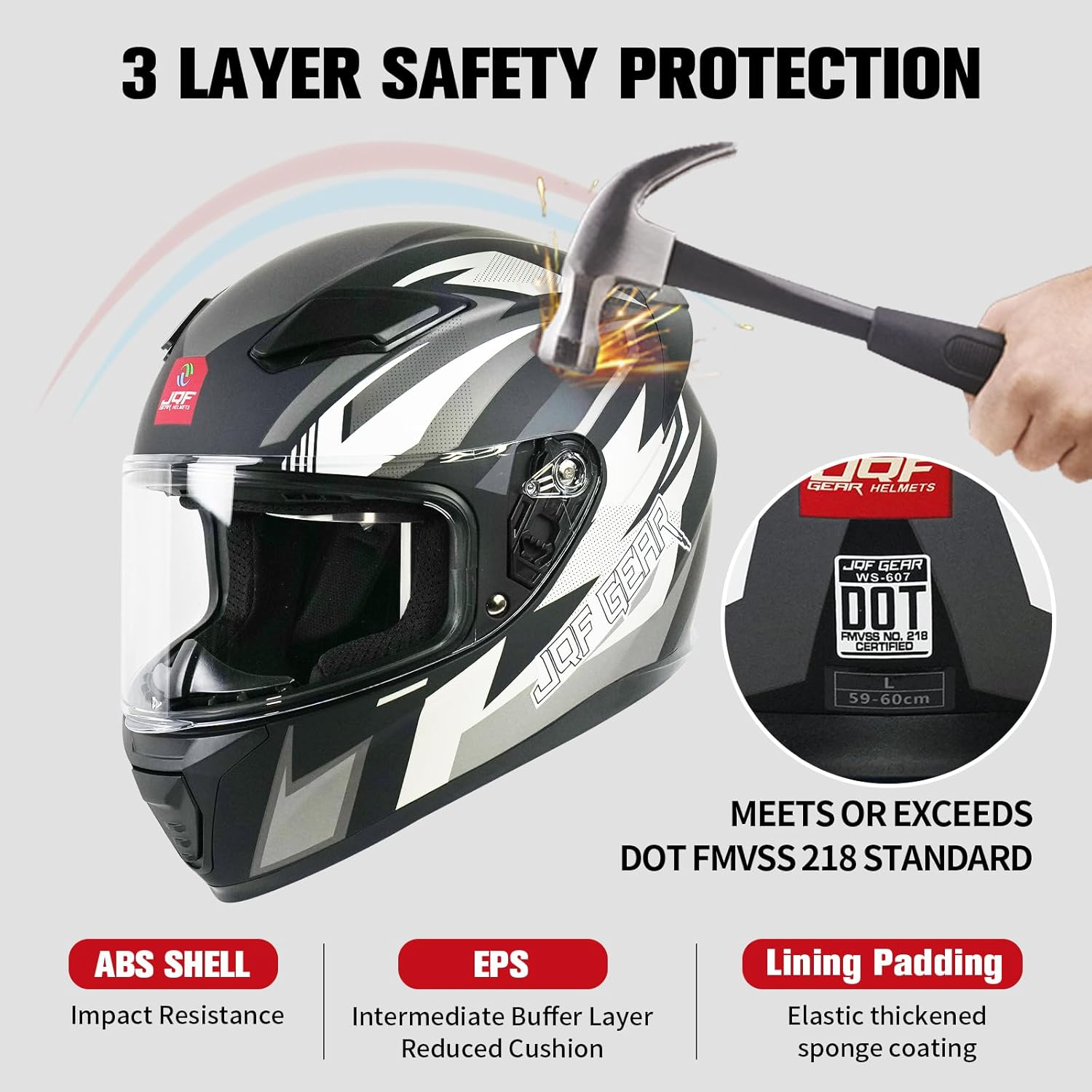 Full-face motorcycle helmet with ventilation holes WS-607