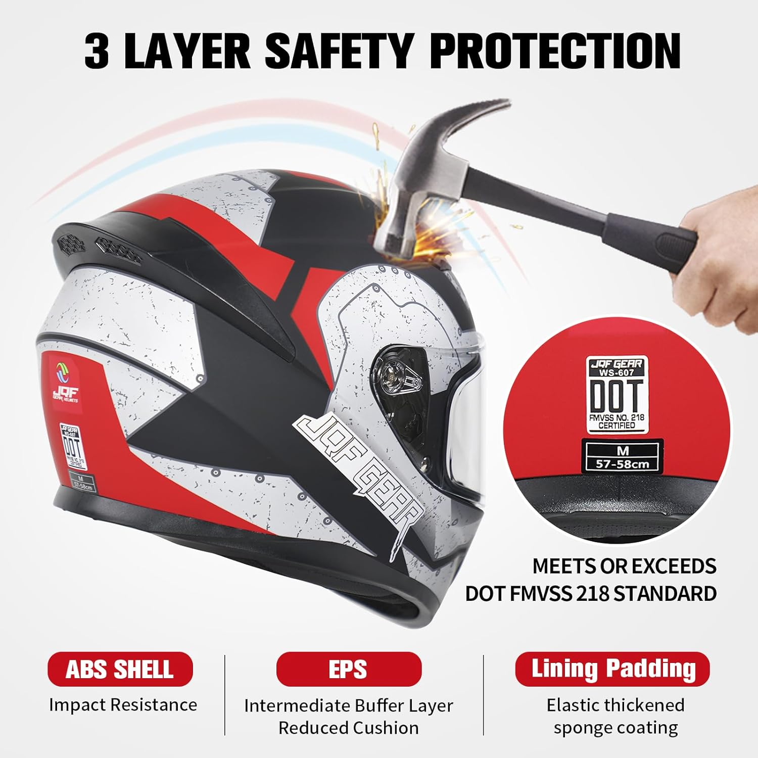 Full-face motorcycle helmet with ventilation holes WS-607