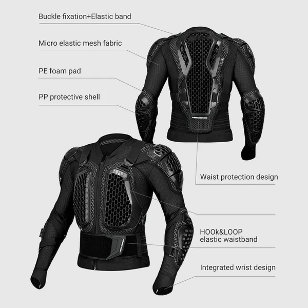 Plus Size Professional Grade CE Certified Full Chest and Back Armor - J23