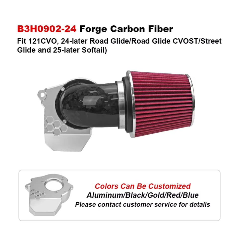 Mushroom Head Air Cleaner High Flow Performance Carbon Fiber Aluminum Washable Filter for 121CVO 117 Touring M8 Softail New