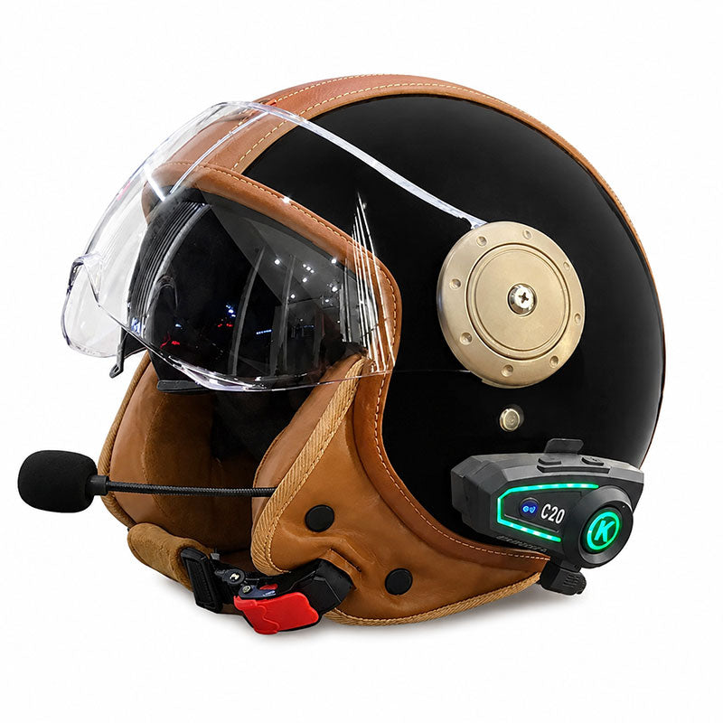 Dual-lens open-back Bluetooth motorcycle helmet-I27