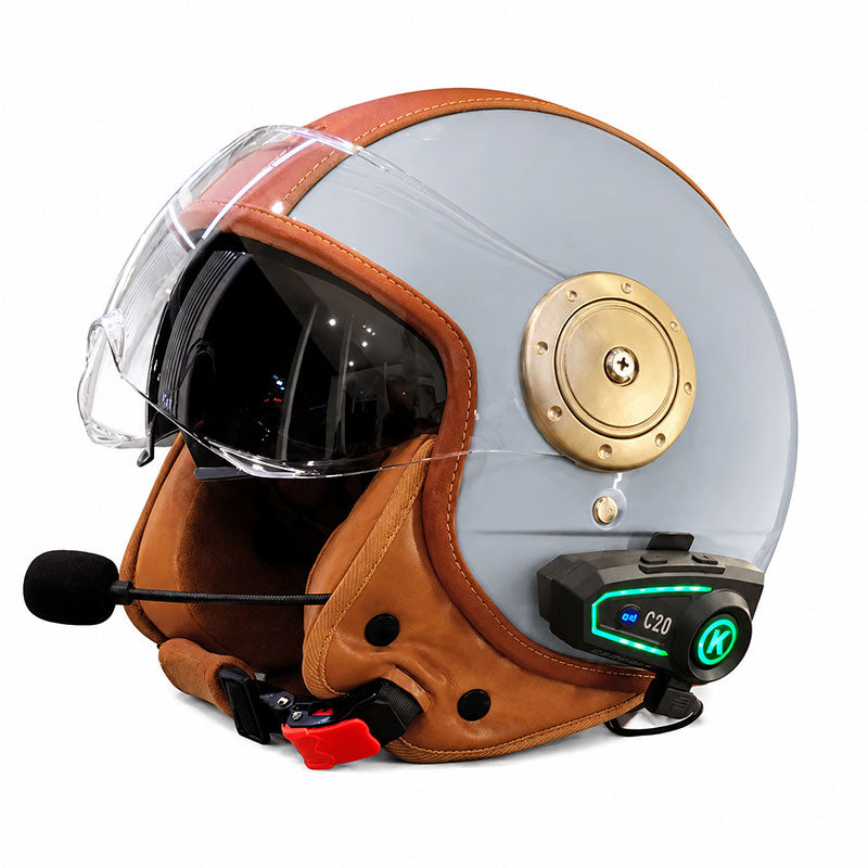 Dual-lens open-back Bluetooth motorcycle helmet-I27