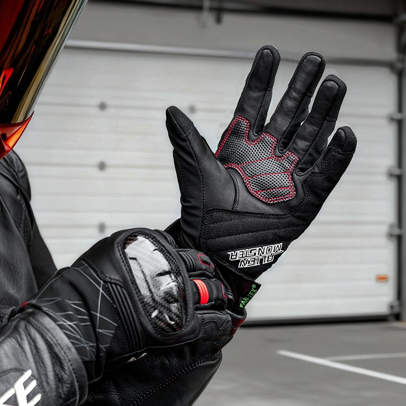 Winter waterproof carbon fiber leather riding gloves - G24