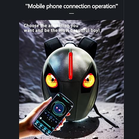 3D Hard Shell LED Light Motorcycle Backpack-W12