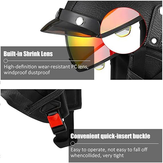 Classic Retro Leather Motorcycle Helmet – I35