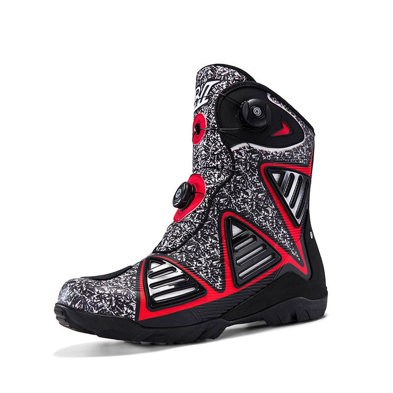 Stylish Geometric-Line Motorcycle Riding Shoes-K119