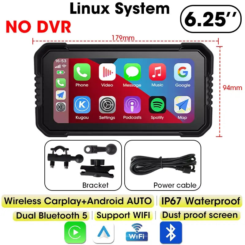 6.25 Inch 4K DVR GPS Motorcycle Navigation -P04