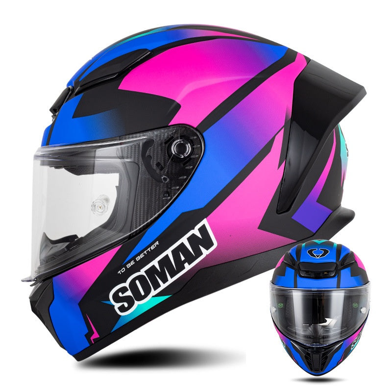 Carbon fiber textured motorcycle helmet racing equipment — I56