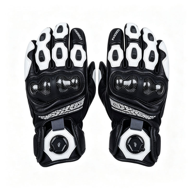 Carbon fiber sheepskin motorcycle riding touchscreen gloves-G99