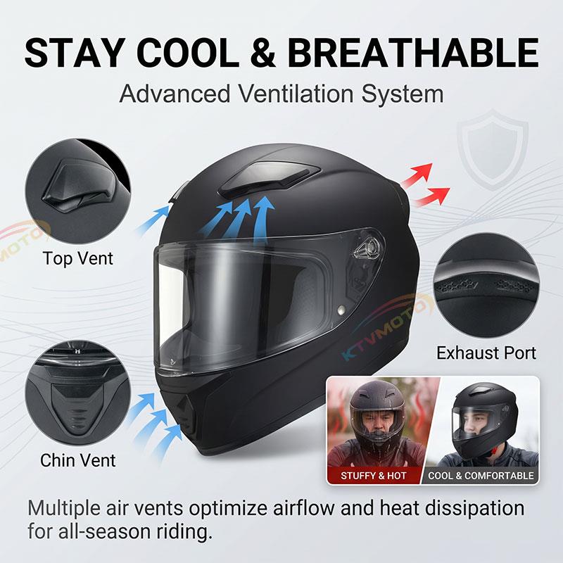 Full-face motorcycle helmet with ventilation holes WS-607