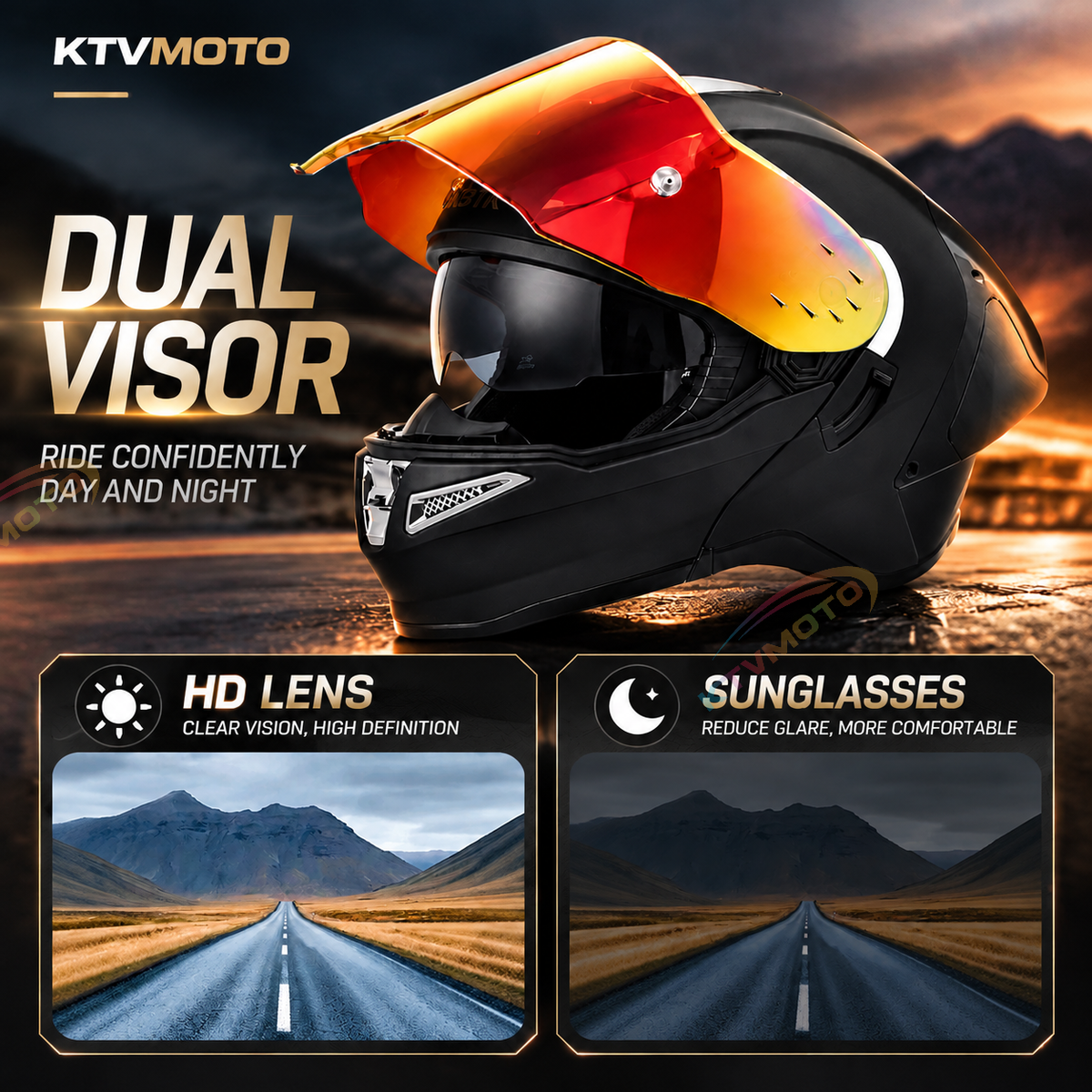Modular Motorcycle Helmet for Cruising and Track Riding-I309