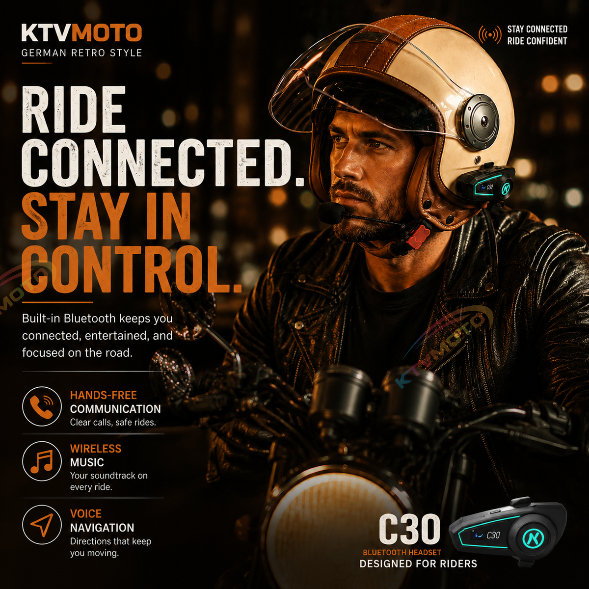 Dual-lens open-back Bluetooth motorcycle helmet-I27