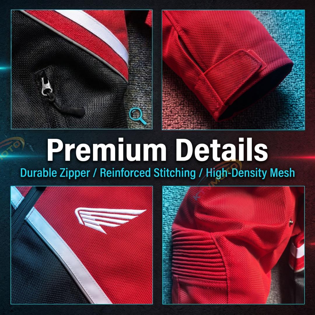 Breathable Mesh Commuter Motorcycle Riding Jacket with Impact Protection-J91