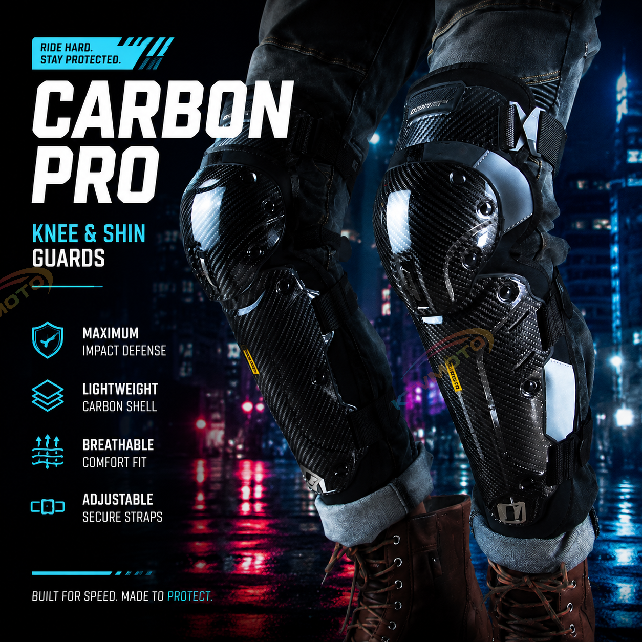 Carbon Fiber Motorcycle Knee Guards-Y47