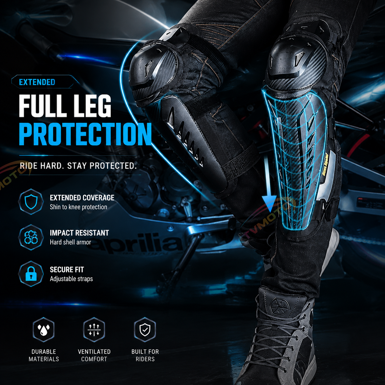 4-Piece Motorcycle Protective Gear Set-Y48