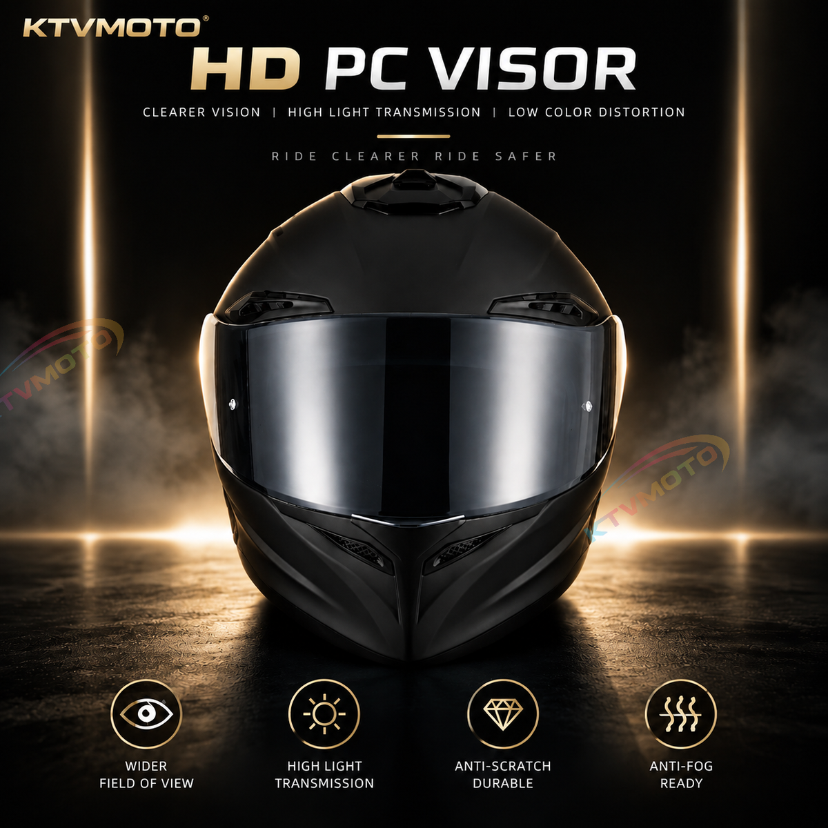 Cool full-face motorcycle helmet, featuring a rear spoiler and an extended visor-I308