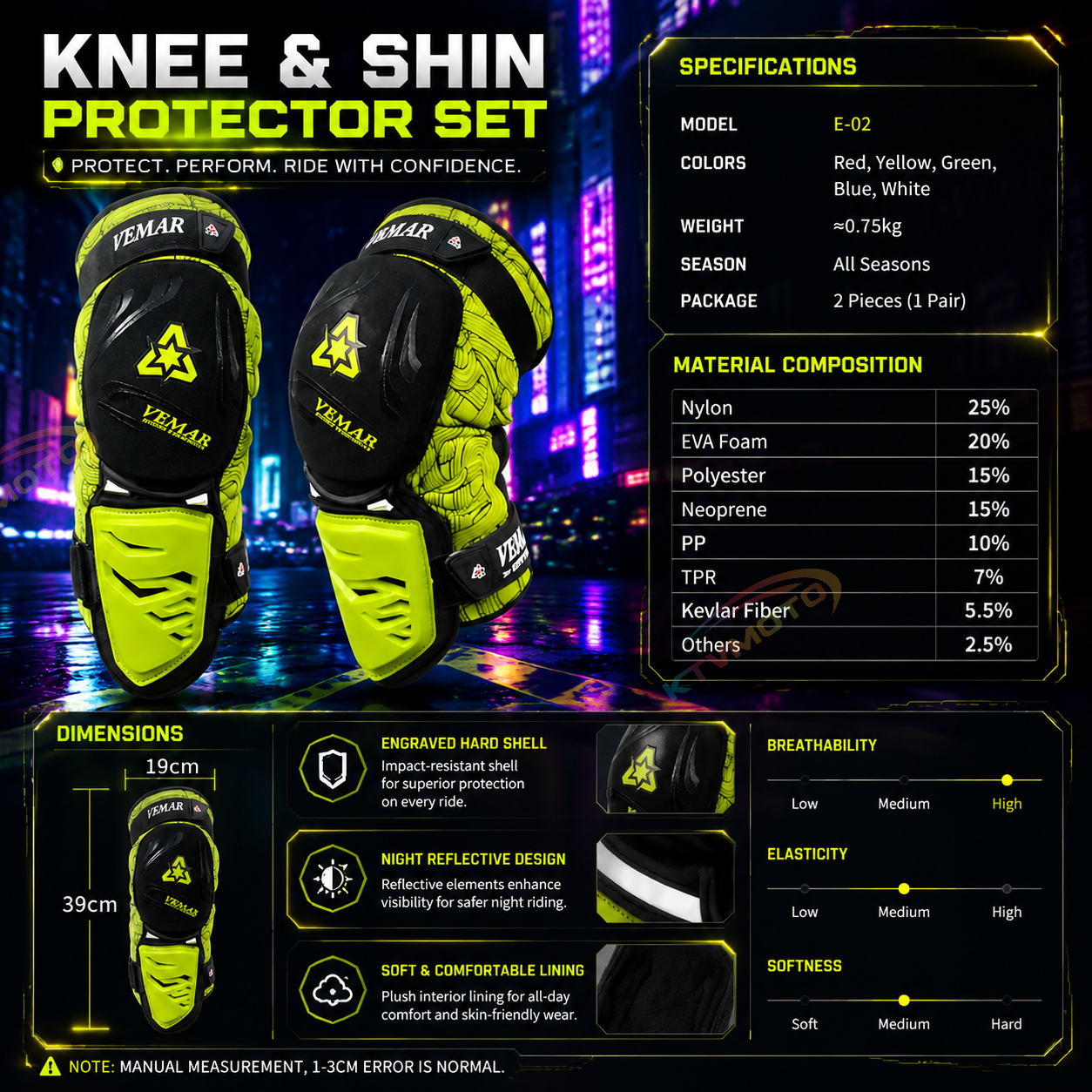 Motorcycle Off-Road Knee Guards-Y39