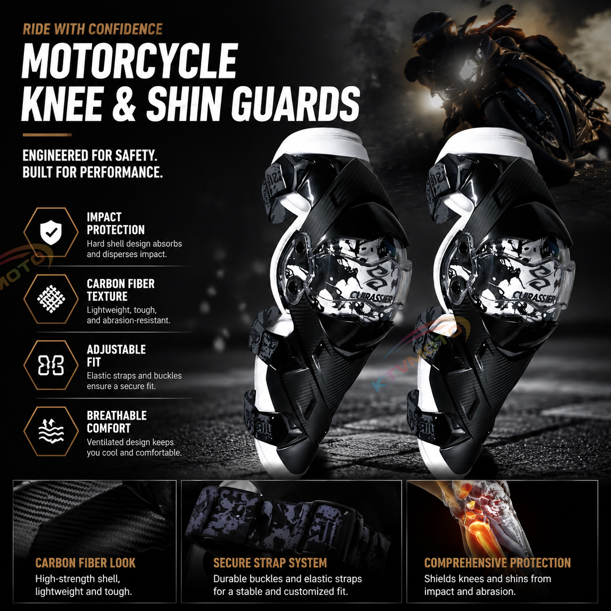 Off-road motorcycle racing knee guards-Y32