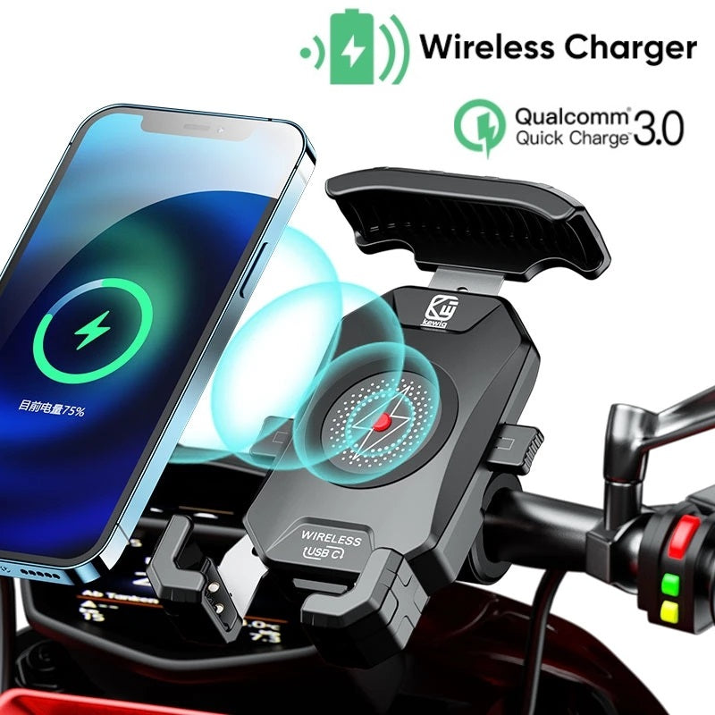 20W Wireless Charging Motorcycle Bicycle Holder-M24