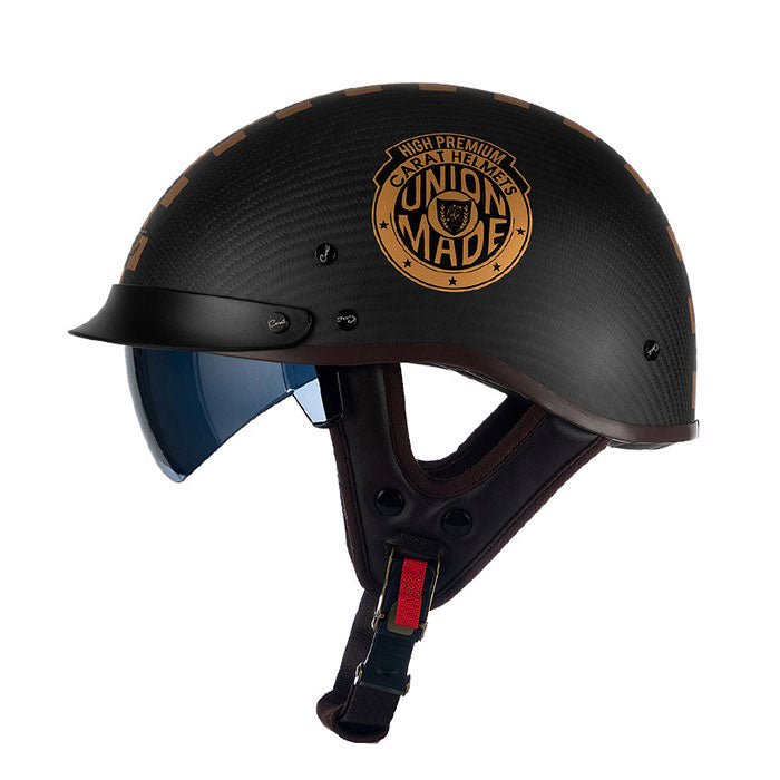 Lightweight Retro Carbon Fiber Motorcycle Half-Helmet-I138