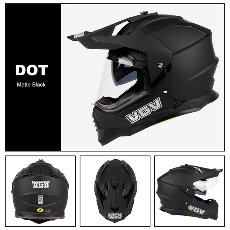 Full Face Motocross Helmet with Wind Visor and Sunshield - I04