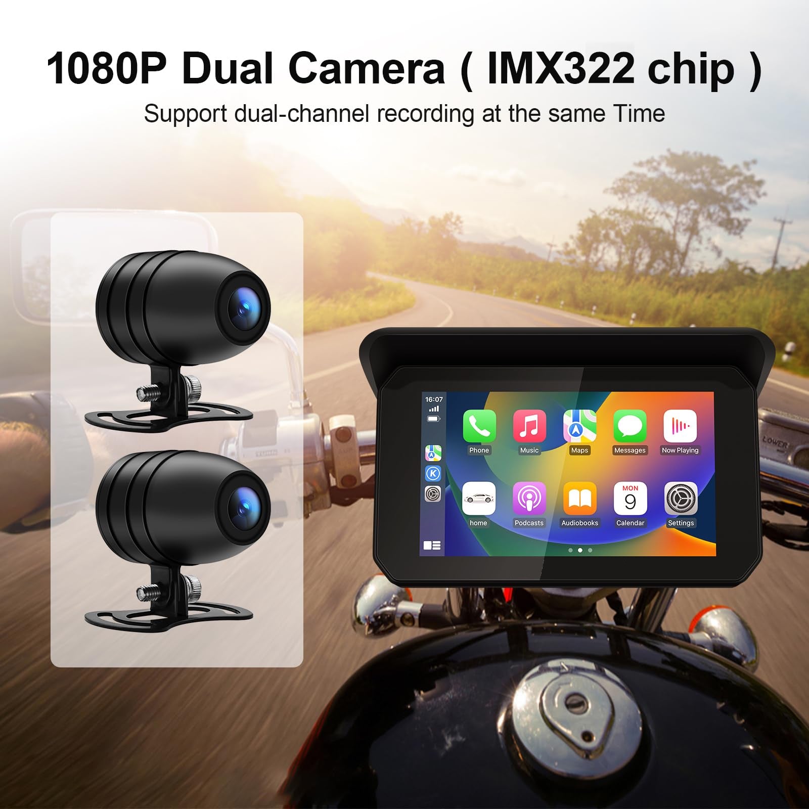 5 Inch Motorcycle DVRTPMS Navigation Wireless -P05