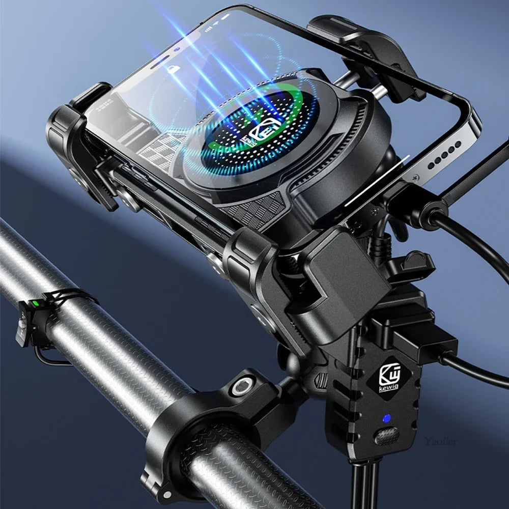 No-blocking camera shock-absorbing anti-theft motorcycle phone holder-M45