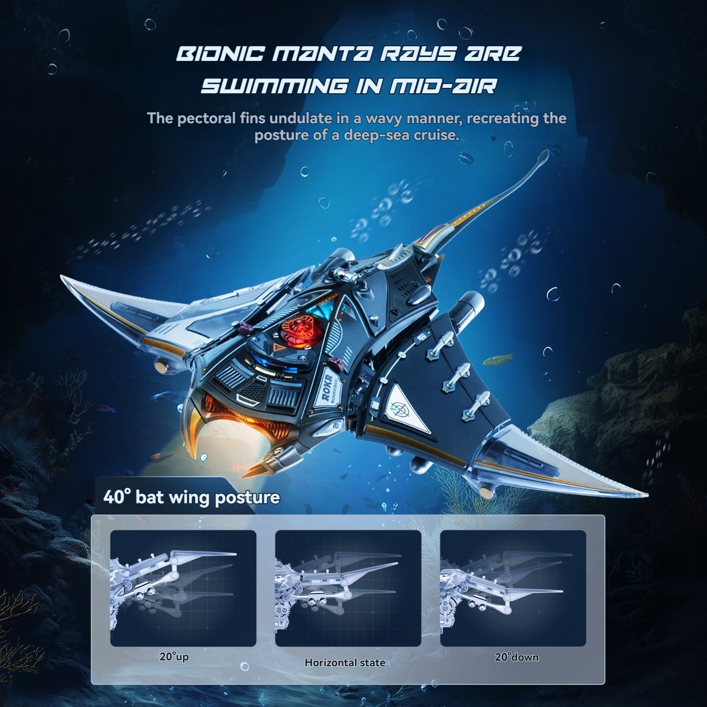 Manta ray mechanical species DIY handmade 3D puzzle
