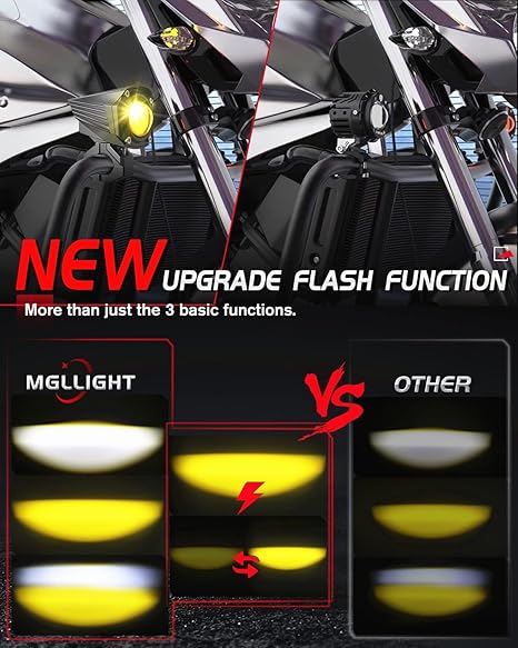 LED Driving Fog Light 600% Brightness Dual Color with Strobe Mode - D12