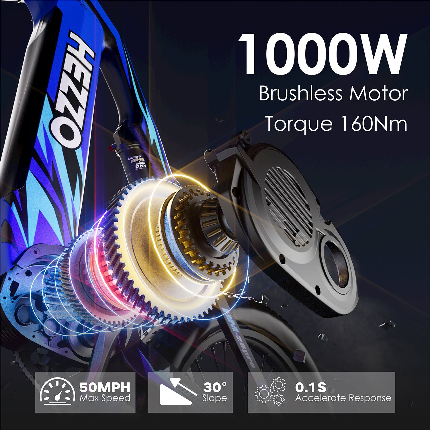 1000W Mid-Motor Carbon Fiber Electric Bicycle - K9