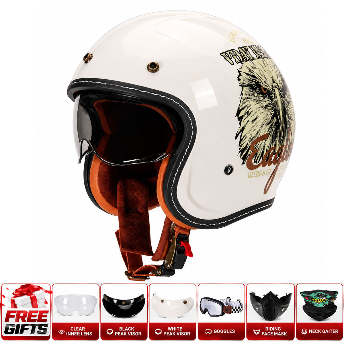Retro-style graffiti cruiser motorcycle helmet-I303