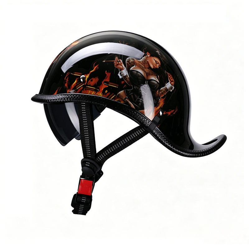 Retro motorcycle half helmet-I131