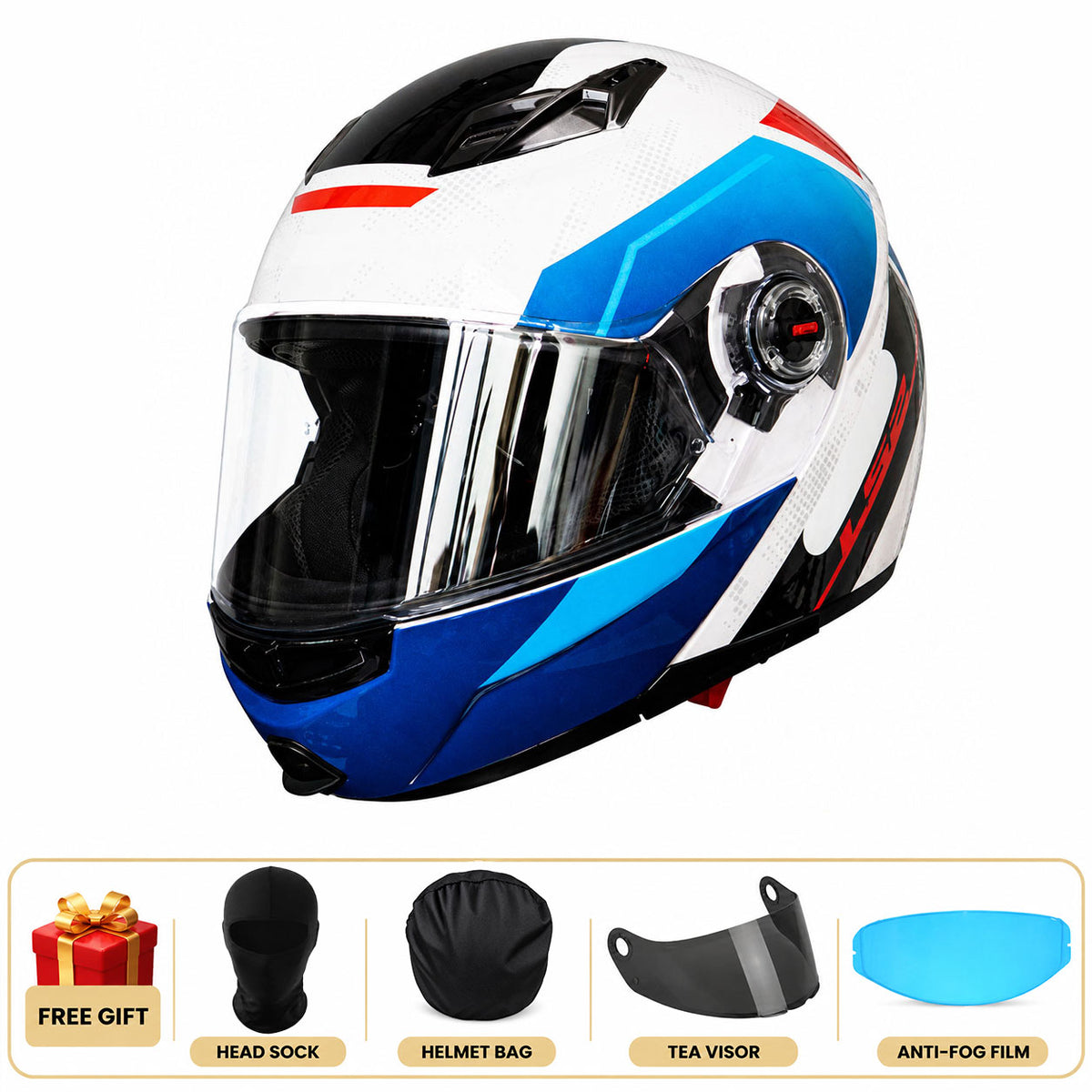 Modular Motorcycle Helmet with Dual Visors for Touring-I311