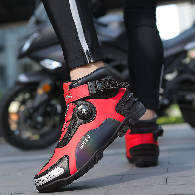 CE Certified Retro Genuine Leather Off-Road Motorcycle Boots - K15