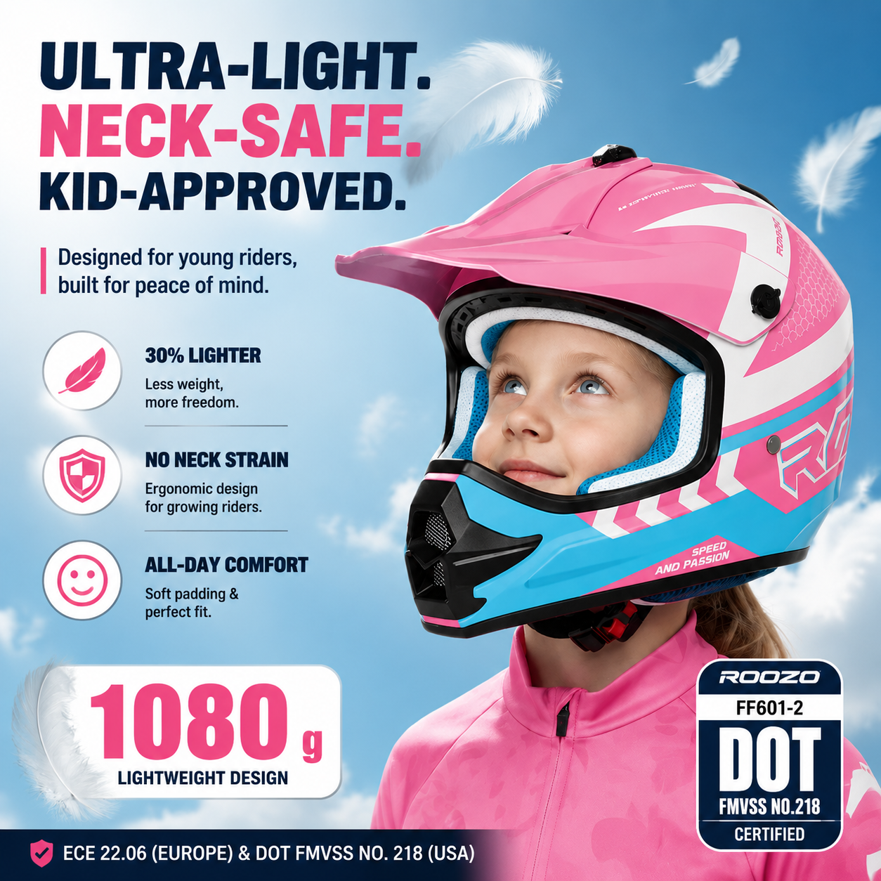 Motocross and ATV Helmet for Children and Teenagers-I143