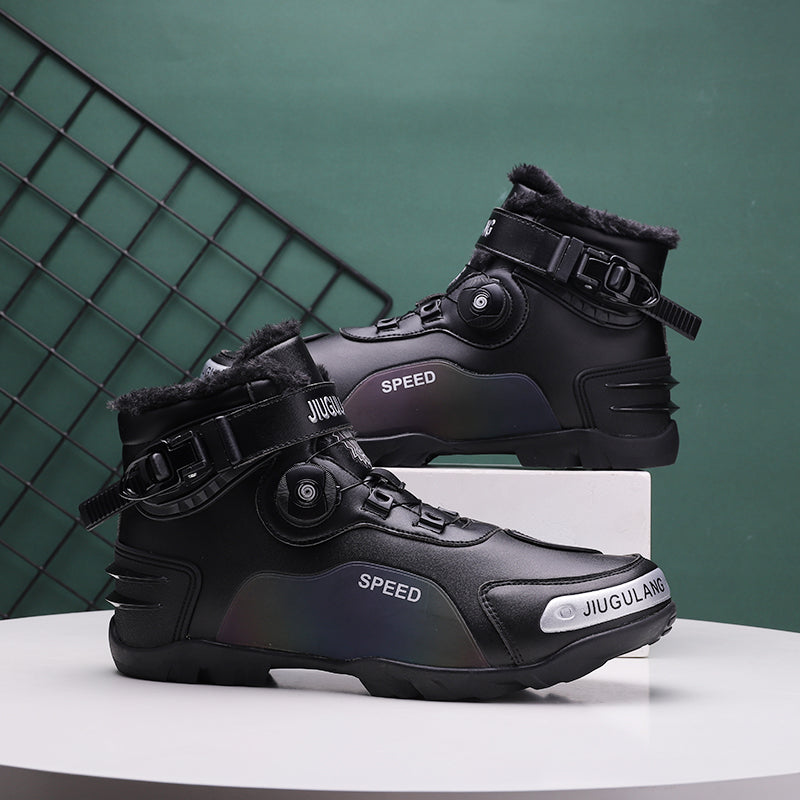 CE Certified Retro Genuine Leather Off-Road Motorcycle Boots - K15