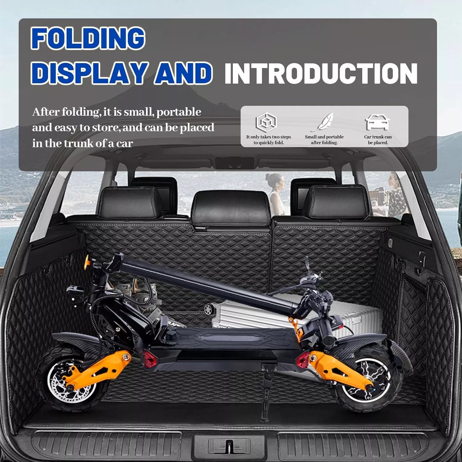 3600W Folding Electric Scooter, 50 Mile Range, 50 MPH - H9