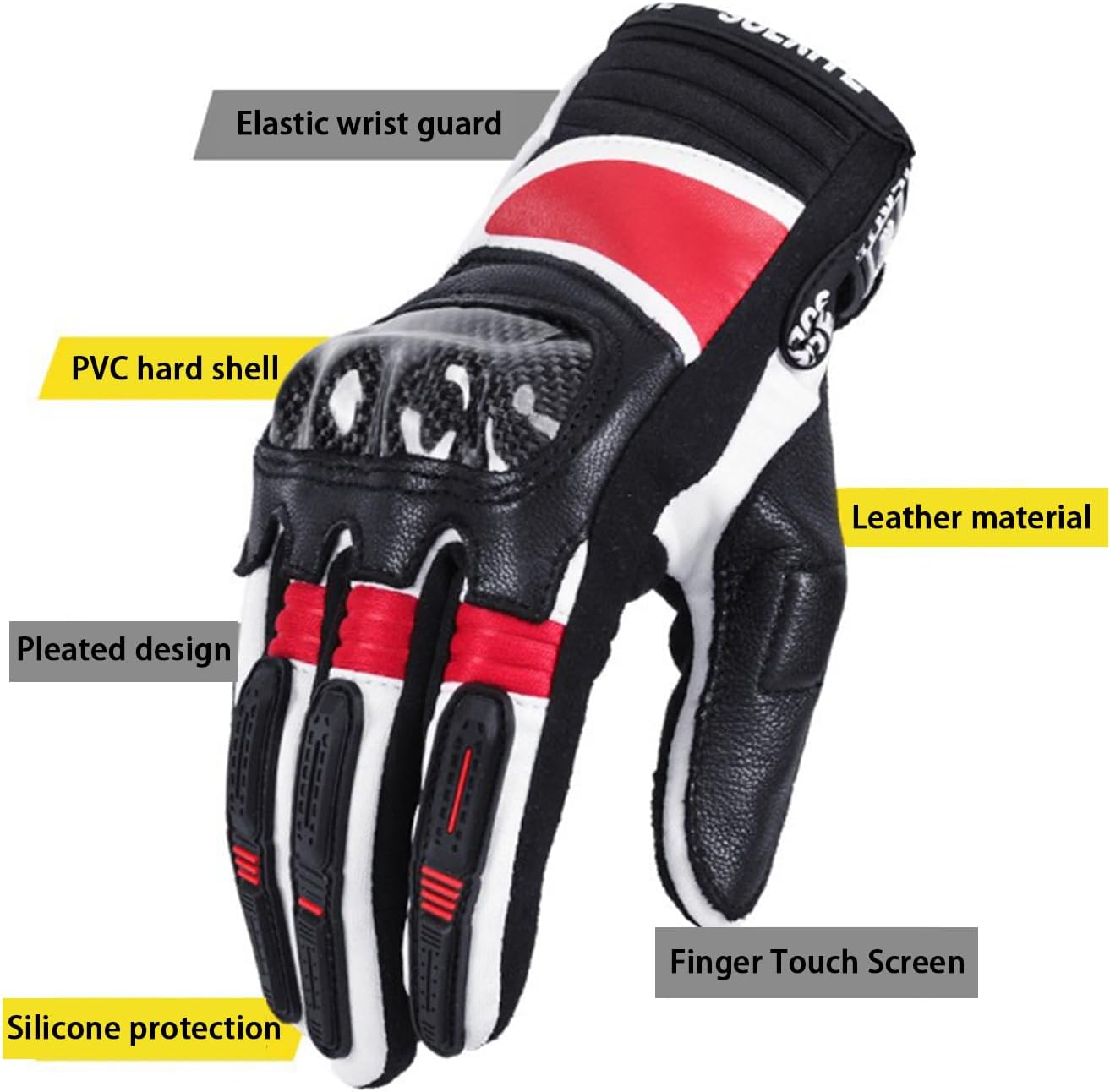 Touchscreen design, PVC material, carbon fiber motorcycle gloves-G27