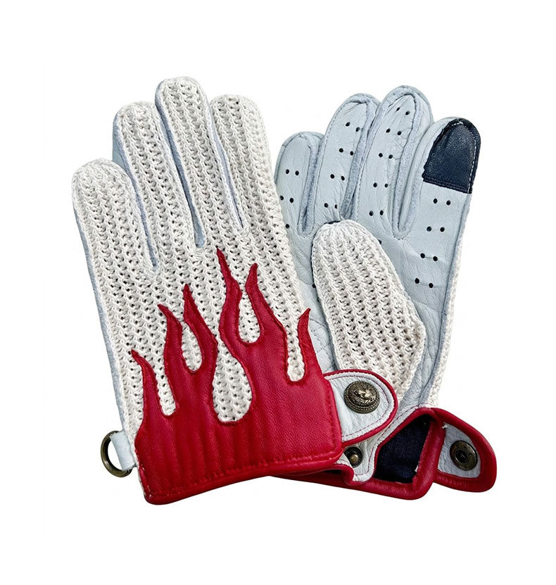 Retro Flame Motorcycle Touchscreen Gloves-G68
