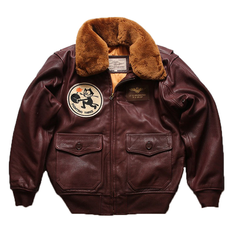 Men's sea and air pilot leather jacket-A03